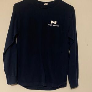 Simply Southern Navy Long Sleeve Tee with Bow Accent